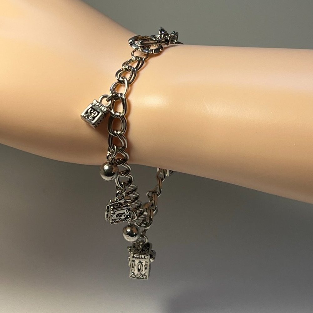 GHS Signed Sterling Silver Charm Bracelet with Charms SeidenGang
